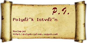 Polyák István névjegykártya